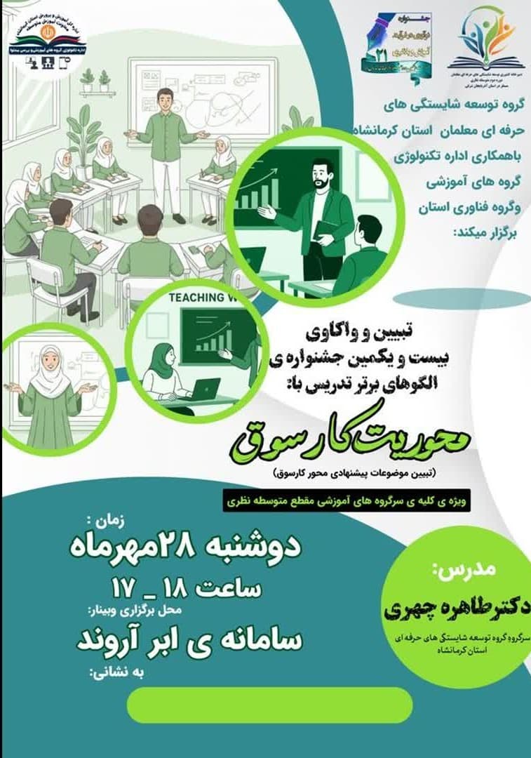 تبیین و واکاوی بیست و یکمین جشنواره الگوهای تدریس برار با محوریت کارسوق